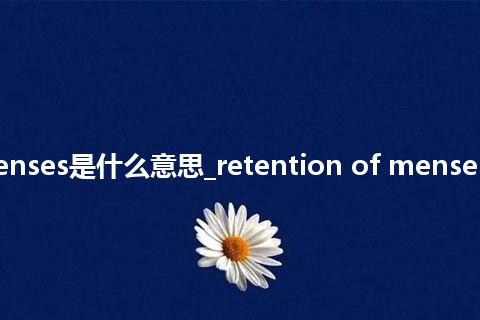 retention of menses是什么意思_retention of menses的中文释义_用法
