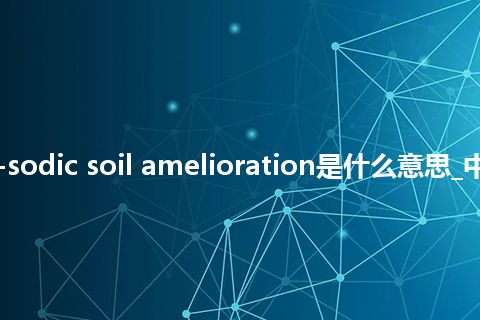 saline-sodic soil amelioration是什么意思_中文意思