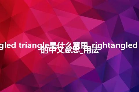 rightangled triangle是什么意思_rightangled triangle的中文意思_用法