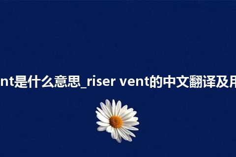 riser vent是什么意思_riser vent的中文翻译及用法_用法