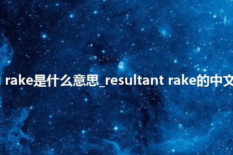 resultant rake是什么意思_resultant rake的中文意思_用法