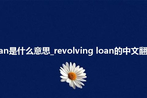 revolving loan是什么意思_revolving loan的中文翻译及用法_用法
