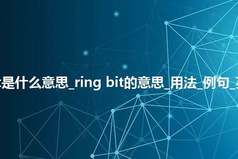 ring bit是什么意思_ring bit的意思_用法_例句_英语短语