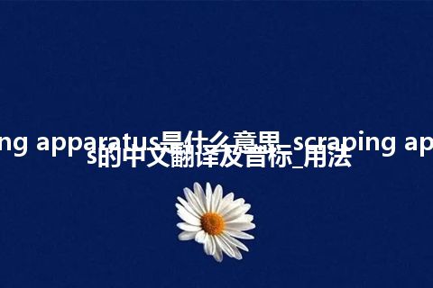 scraping apparatus是什么意思_scraping apparatus的中文翻译及音标_用法