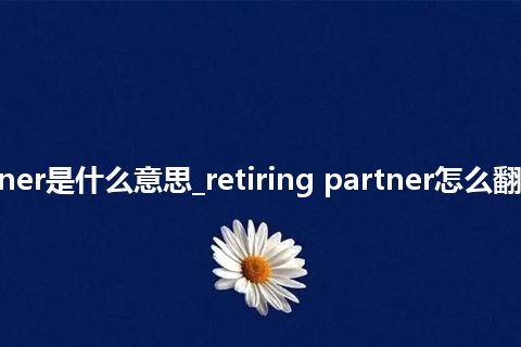 retiring partner是什么意思_retiring partner怎么翻译及发音_用法