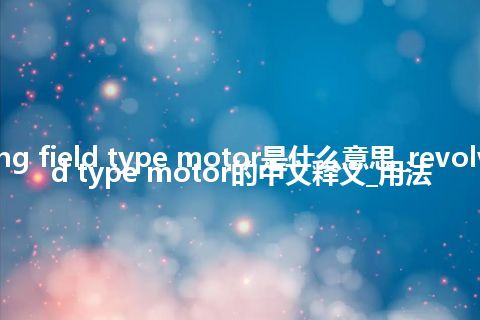 revolving field type motor是什么意思_revolving field type motor的中文释义_用法