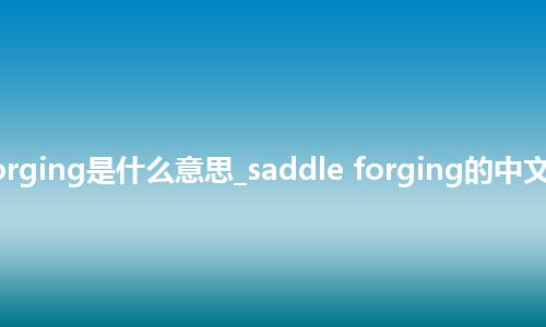 saddle forging是什么意思_saddle forging的中文意思_用法