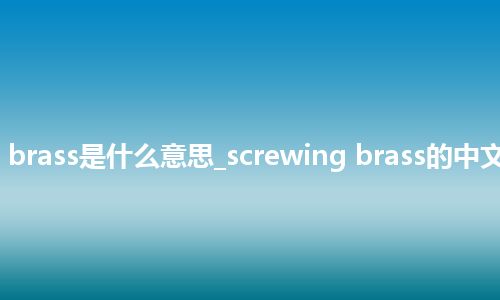 screwing brass是什么意思_screwing brass的中文意思_用法