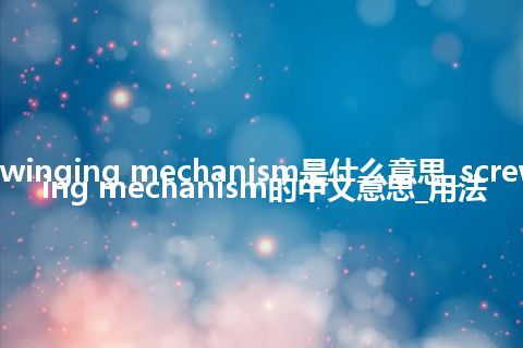 screw swinging mechanism是什么意思_screw swinging mechanism的中文意思_用法