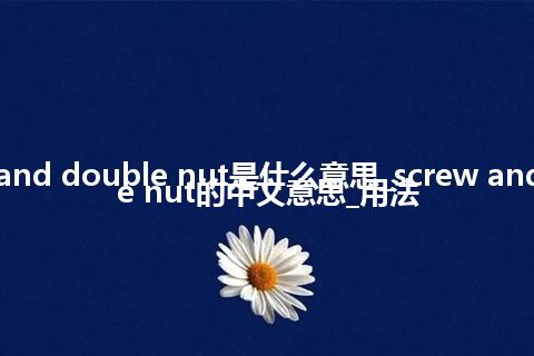 screw and double nut是什么意思_screw and double nut的中文意思_用法
