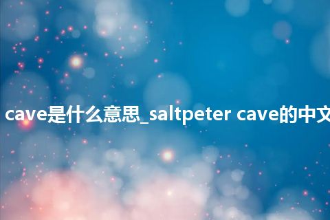 saltpeter cave是什么意思_saltpeter cave的中文意思_用法