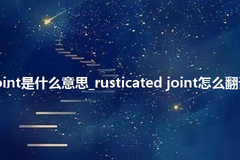 rusticated joint是什么意思_rusticated joint怎么翻译及发音_用法