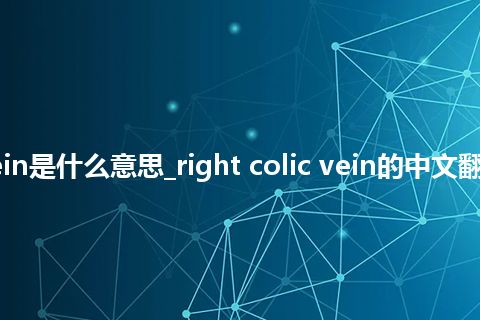 right colic vein是什么意思_right colic vein的中文翻译及音标_用法