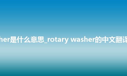 rotary washer是什么意思_rotary washer的中文翻译及音标_用法