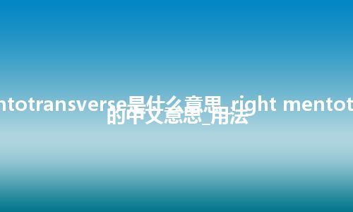 right mentotransverse是什么意思_right mentotransverse的中文意思_用法
