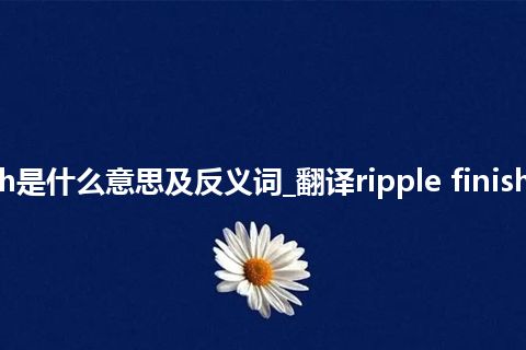 ripple finish是什么意思及反义词_翻译ripple finish的意思_用法
