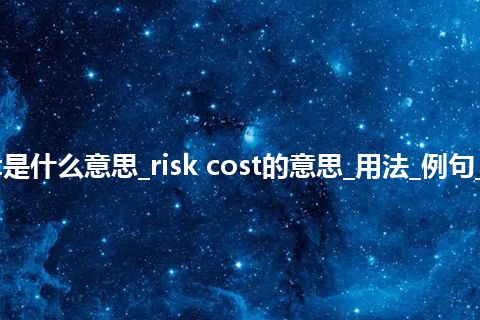 risk cost是什么意思_risk cost的意思_用法_例句_英语短语