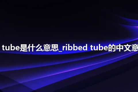 ribbed tube是什么意思_ribbed tube的中文意思_用法
