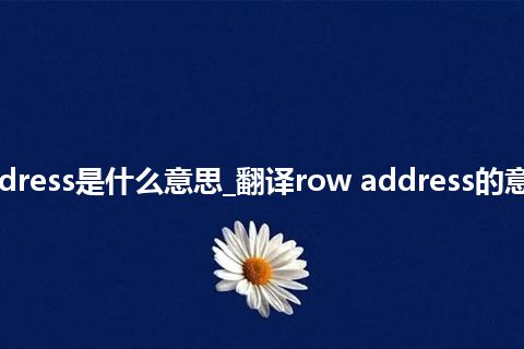 row address是什么意思_翻译row address的意思_用法