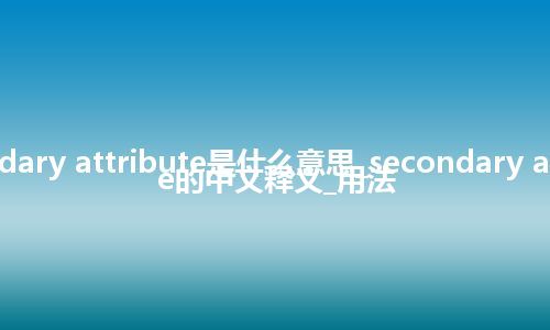secondary attribute是什么意思_secondary attribute的中文释义_用法