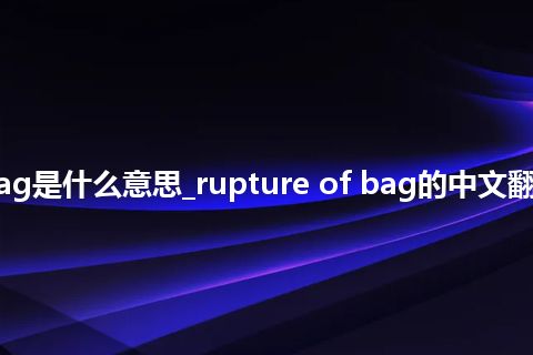 rupture of bag是什么意思_rupture of bag的中文翻译及用法_用法