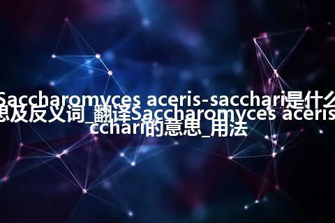 Saccharomyces aceris-sacchari是什么意思及反义词_翻译Saccharomyces aceris-sacchari的意思_用法