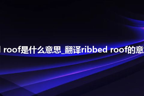 ribbed roof是什么意思_翻译ribbed roof的意思_用法