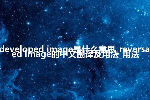 reversal-developed image是什么意思_reversal-developed image的中文翻译及用法_用法