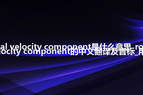 rotational velocity component是什么意思_rotational velocity component的中文翻译及音标_用法