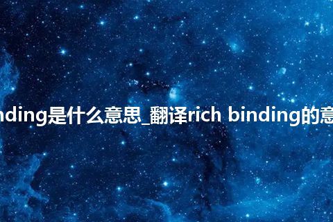 rich binding是什么意思_翻译rich binding的意思_用法