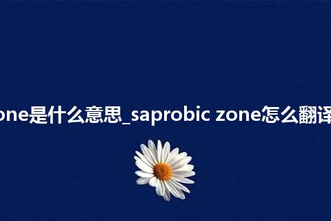 saprobic zone是什么意思_saprobic zone怎么翻译及发音_用法