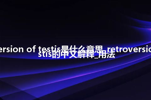 retroversion of testis是什么意思_retroversion of testis的中文解释_用法