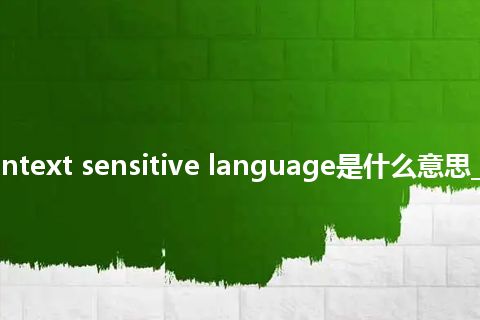 right context sensitive language是什么意思_中文意思