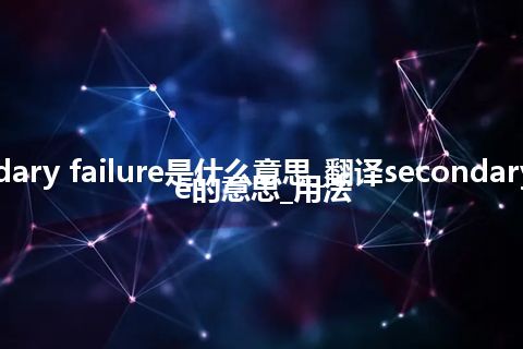 secondary failure是什么意思_翻译secondary failure的意思_用法