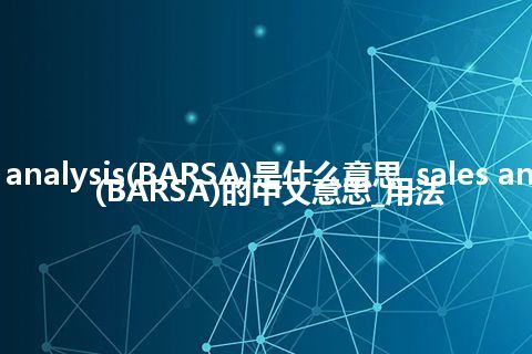 sales analysis(BARSA)是什么意思_sales analysis(BARSA)的中文意思_用法