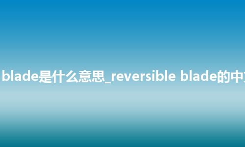 reversible blade是什么意思_reversible blade的中文释义_用法