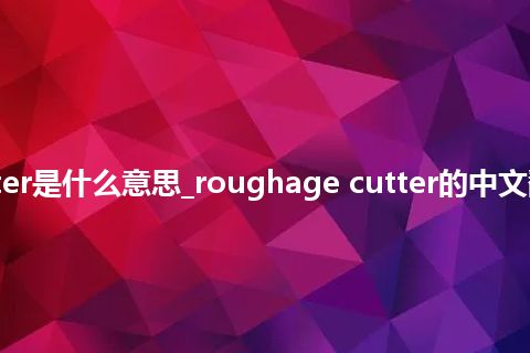 roughage cutter是什么意思_roughage cutter的中文翻译及音标_用法