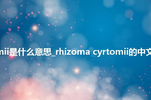 rhizoma cyrtomii是什么意思_rhizoma cyrtomii的中文翻译及音标_用法