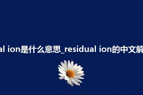 residual ion是什么意思_residual ion的中文解释_用法