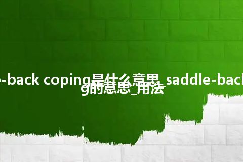 saddle-back coping是什么意思_saddle-back coping的意思_用法