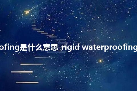 rigid waterproofing是什么意思_rigid waterproofing的中文意思_用法