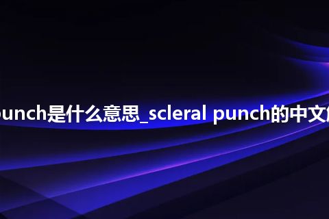 scleral punch是什么意思_scleral punch的中文解释_用法