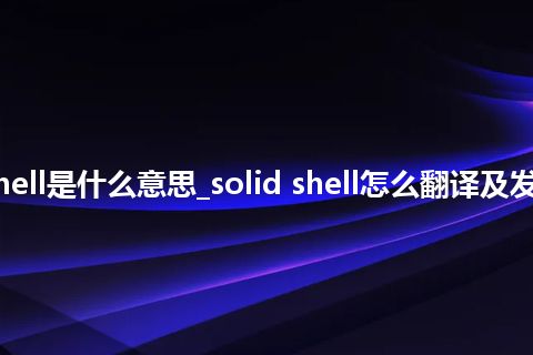 solid shell是什么意思_solid shell怎么翻译及发音_用法