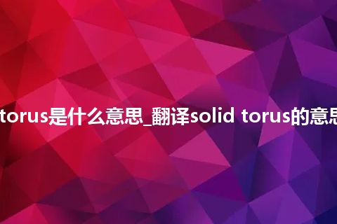 solid torus是什么意思_翻译solid torus的意思_用法