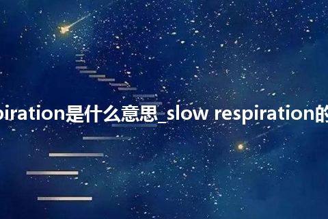 slow respiration是什么意思_slow respiration的意思_用法