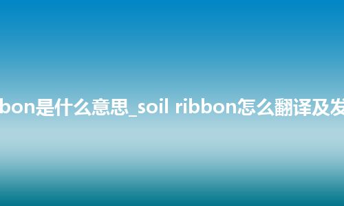 soil ribbon是什么意思_soil ribbon怎么翻译及发音_用法