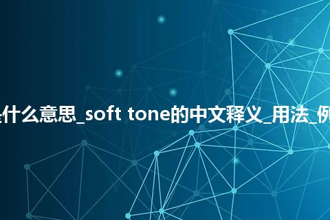 soft tone是什么意思_soft tone的中文释义_用法_例句_英语短语
