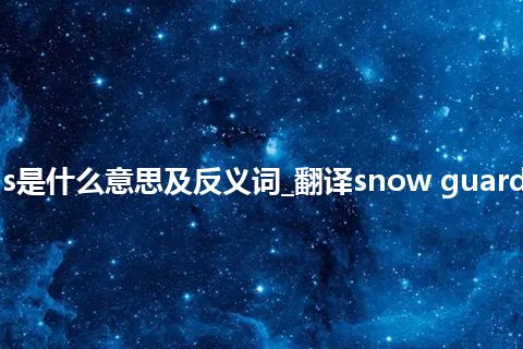 snow guards是什么意思及反义词_翻译snow guards的意思_用法