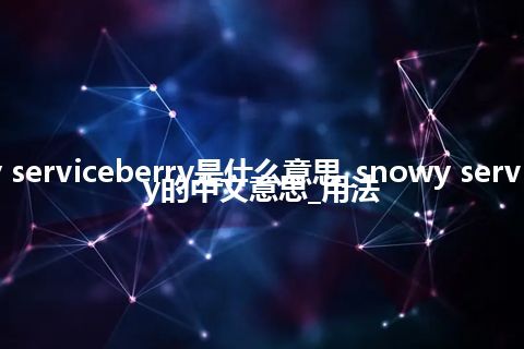 snowy serviceberry是什么意思_snowy serviceberry的中文意思_用法