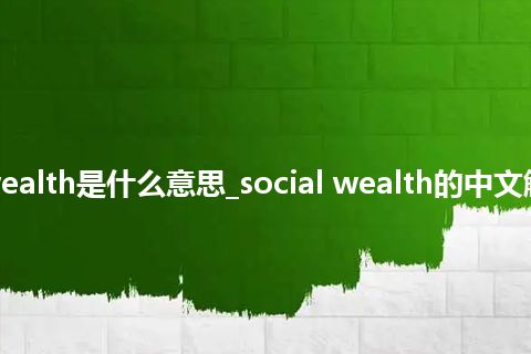 social wealth是什么意思_social wealth的中文解释_用法